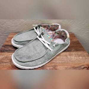 Hey Dudes- Wendy Boho in Olive, Size 11. * ** NO INSOLES